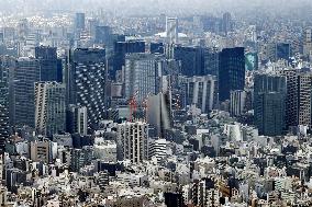 Aerial photo of central Tokyo