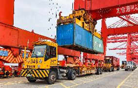 Container Trucks at Taicang Zhenghe International Ter