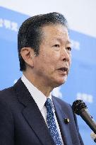 Komeito chief Yamaguchi at press conference