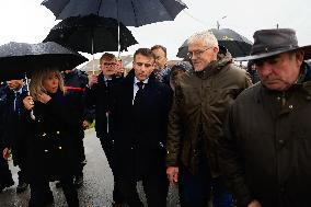 President Macron Visit To Pas-De-Calais After Torrential Rains