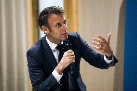 President Macron Visits Housing Facility For Autistic Adults - Aubervilliers