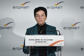 Inauguration Of Eramet Group Battery Recycling Plant - Trappes