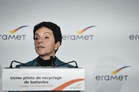 Inauguration Of Eramet Group Battery Recycling Plant - Trappes