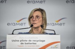 Inauguration Of Eramet Group Battery Recycling Plant - Trappes