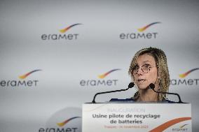 Inauguration Of Eramet Group Battery Recycling Plant - Trappes