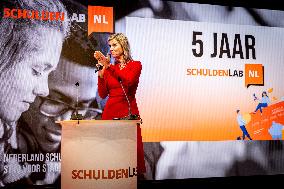 Queen Maxima At Schuldenlabnl Anniversary Meeting - The Hague
