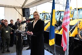 US Ambassador To Ukraine Hands Over Heavy Machinery To Ukraine's Regions In Kyiv, Amid Russia's Invasion Of Ukraine