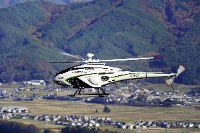 Unmanned cargo helicopter demo in central Japan