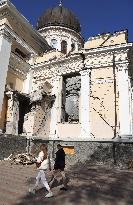 Damaged cathedral in Ukraine