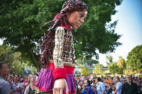 Giant Puppet 'Little Amal' Visits Guadalajara Mexico Bring Attention To Syrian Refugees