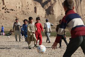 AFGHANISTAN-BAMYAN-CULTURAL RELICS PROTECTION-FOOTBALL MATCH