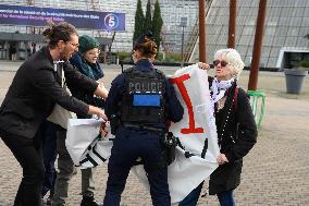 Pro-Palestinian Protest Outside Milipol Paris 2023