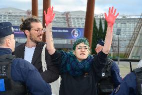 Pro-Palestinian Protest Outside Milipol Paris 2023