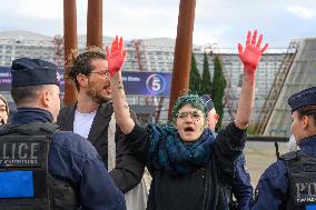 Pro-Palestinian Protest Outside Milipol Paris 2023