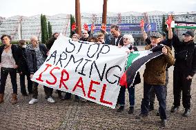 Pro-Palestinian Protest Outside Milipol Paris 2023