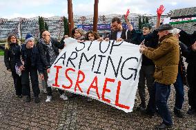 Pro-Palestinian Protest Outside Milipol Paris 2023