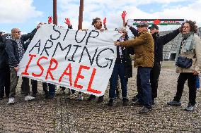 Pro-Palestinian Protest Outside Milipol Paris 2023