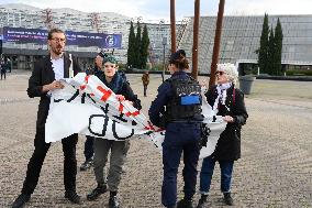 Pro-Palestinian Protest Outside Milipol Paris 2023