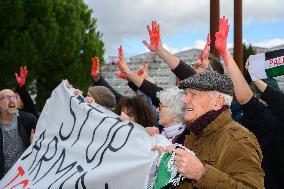 Pro-Palestinian Protest Outside Milipol Paris 2023