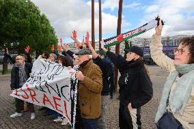 Pro-Palestinian Protest Outside Milipol Paris 2023