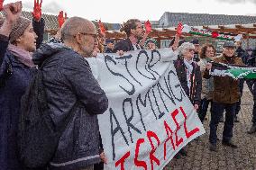 Pro-Palestinian Protest Outside Milipol Paris 2023