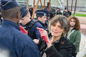 Pro-Palestinian Protest Outside Milipol Paris 2023