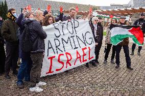 Pro-Palestinian Protest Outside Milipol Paris 2023