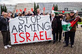 Pro-Palestinian Protest Outside Milipol Paris 2023