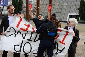 Pro-Palestinian Protest Outside Milipol Paris 2023