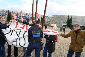 Pro-Palestinian Protest Outside Milipol Paris 2023