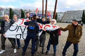 Pro-Palestinian Protest Outside Milipol Paris 2023