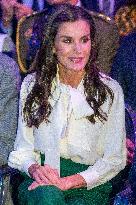 Queen Letizia At The Event Organized By BBVA Microfinance