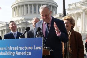 Leader Schumer Hold A 2 Years Anniversary Infrastructure Law Press Conference