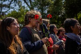 Funeral Of Joan Jara Turner (Wife Of Víctor Jara) In Santiago, Chile.