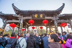 Tourists Visit Hongcun Scenic Spot in Huangshan