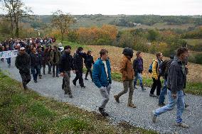 Protest In The Countryside To Support 'Ecureuils' Occupying Trees To Block The A69