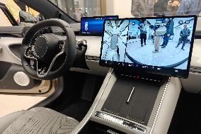 Luxeed S7 New Energy Vehicle at a Huawei Store in Shanghai