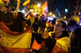 Protest Against The Investiture Of Pedro Sanchez In Barcelona.