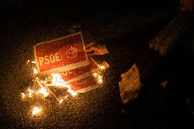 Protest Against The Investiture Of Pedro Sanchez In Barcelona.