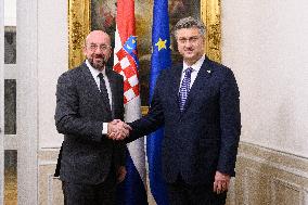 CROATIA-ZAGREB-PM-EUROPEAN COUNCIL-PRESIDENT-MEETING