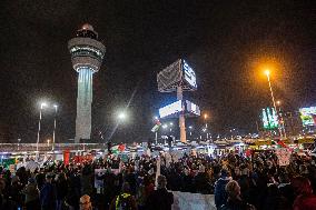 Pro-Palestinian Protests At Amsterdam Schiphol Airport