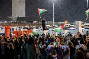 Pro-Palestinian Protests At Amsterdam Schiphol Airport