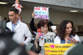 Ceasefire Protest Inside The Senate Building - Washington