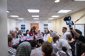 Ceasefire Protest Inside The Senate Building - Washington