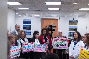 Ceasefire Protest Inside The Senate Building - Washington