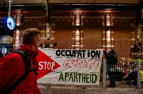 Pro-Palestine Protesters Show Solidarity With Gaza At Several Train Stations In The Netherlands With A Sit-in.