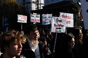 A Procession Of Students Marched In Support Of Palestine And Against Education Minister Valditara's School Reform.