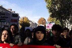 A Procession Of Students Marched In Support Of Palestine And Against Education Minister Valditara's School Reform.