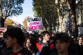 A Procession Of Students Marched In Support Of Palestine And Against Education Minister Valditara's School Reform.