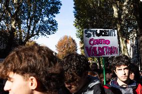 A Procession Of Students Marched In Support Of Palestine And Against Education Minister Valditara's School Reform.